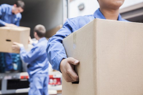 Packed moving boxes and furniture for removals in Hammersmith