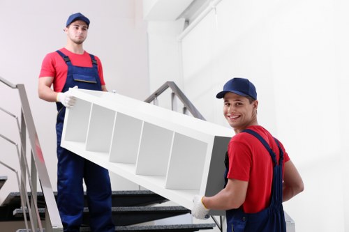 Local removals team navigating a Hammersmith street