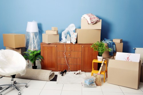 Moving boxes and furniture during a Hammersmith relocation