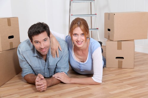 Careful loading of furniture removals vehicle in Hammersmith