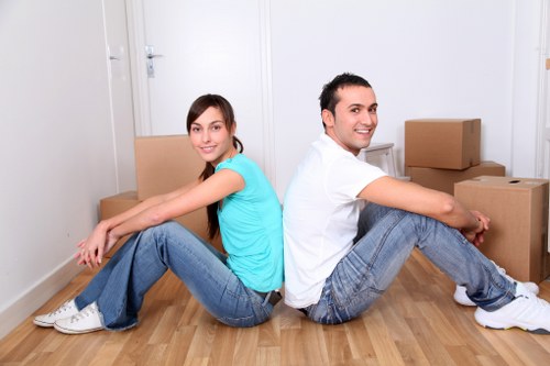 Organised moving boxes ready for a home or office move in Hammersmith